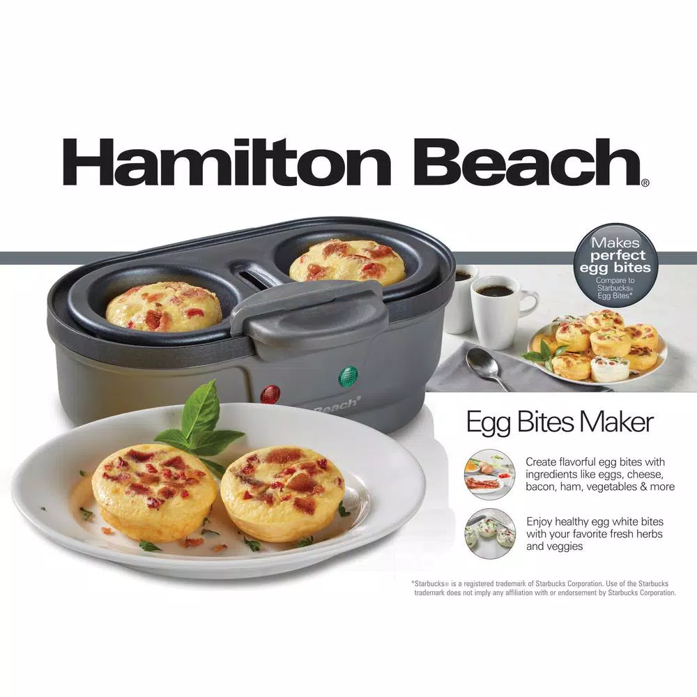 Hamilton Beach Egg Bites Maker and Egg Poacher, Grey