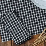 Kay Dee Black and White Gingham Cotton Napkins, 20 in. x 20 in. (4-Pack) thumbnail 3