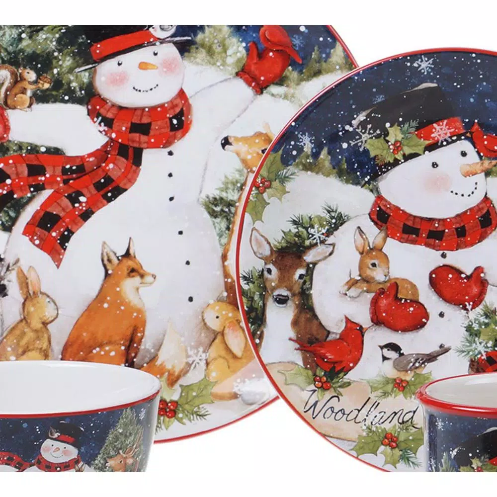 Certified International Magic of Christmas Snowman 22 oz. Earthenware Ice Cream Bowls, Set of 4