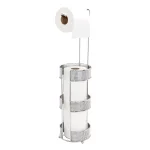 Bath Bliss Curls Toilet Paper Holder and Dispenser, Pave Diamond Chrome Design thumbnail 1