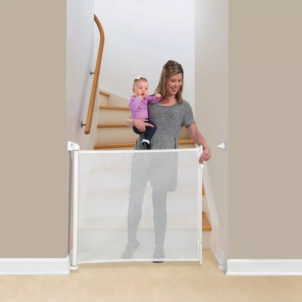 KidCo Safeway Retractable Wall Mounted Baby Gate, 33.5 in. H, White