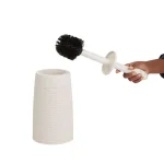 Mind Reader 12 in. Plastic Magic Toilet Brush and Holder Set in Ivory thumbnail 4