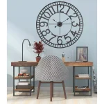 Utopia Alley Manhattan Industrial 32" Oversized Wall Clock, Analog Quartz, Black Metal thumbnail 5