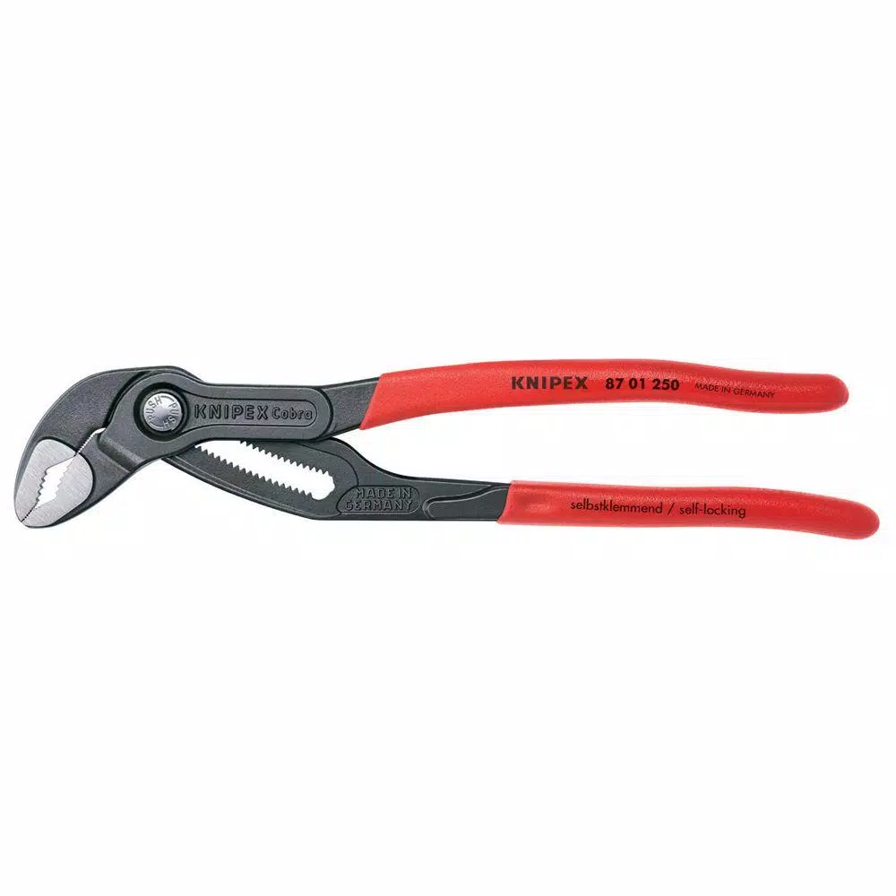 KNIPEX Cobra Series 10 in. Box Slip Joint Pliers with Pinch Guard and Push Button Adjustment
