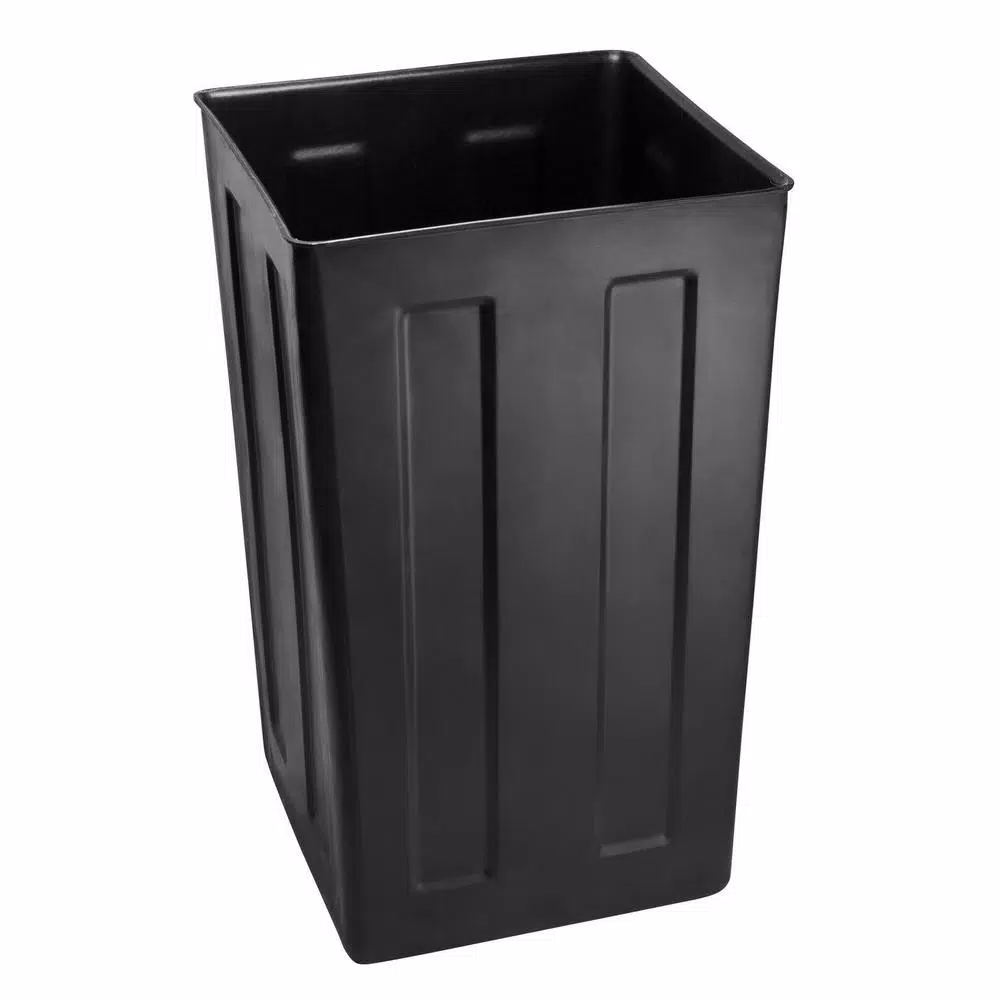 Alpine Industries 40 Gal. Steel Outdoor Commercial Trash Can with Ash Tray Lid