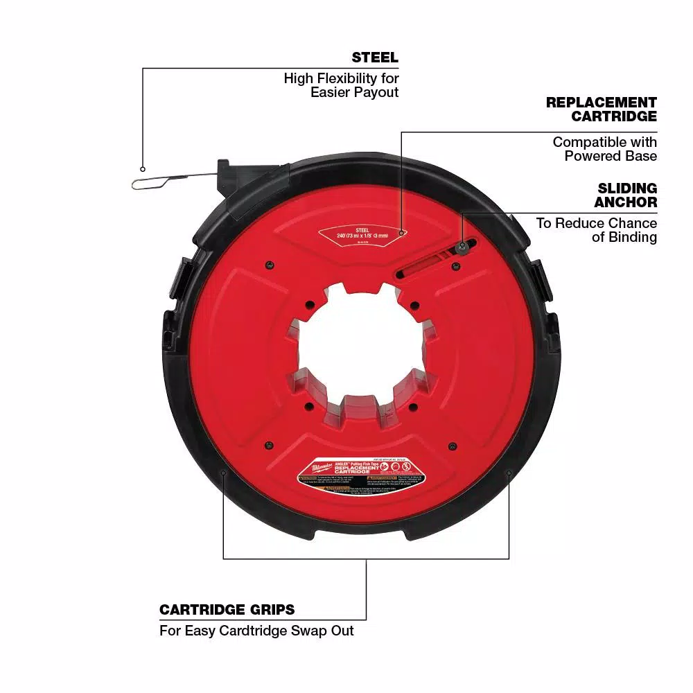Milwaukee M18 FUEL ANGLER 240 ft. x 1/8 in. Steel Pulling Fish Tape Replacement Cartridge