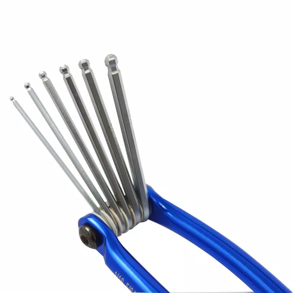 Best Value 9-Piece SAE Foldable Ball Point Hex Key Set, Anodized Aluminum