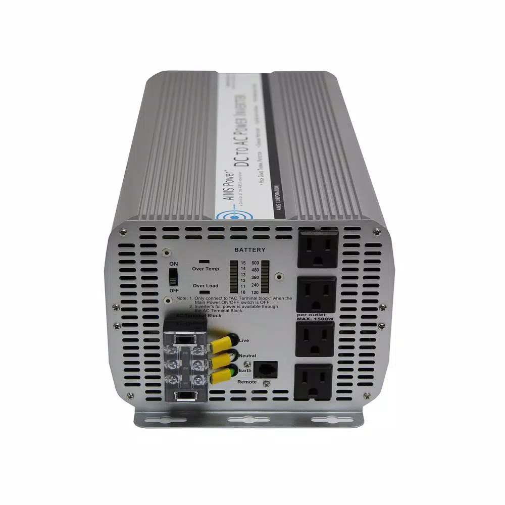 AIMS POWER 5000-Watt Modified Sine Wave Power Inverter, 12V DC to 120V AC