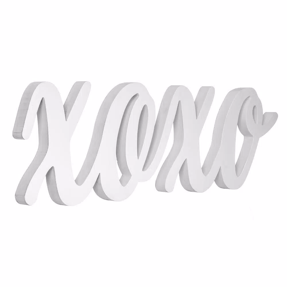 Pinnacle Script XOXO White Wood Decorative Sign - Large Handcrafted Farmhouse Wall Decor