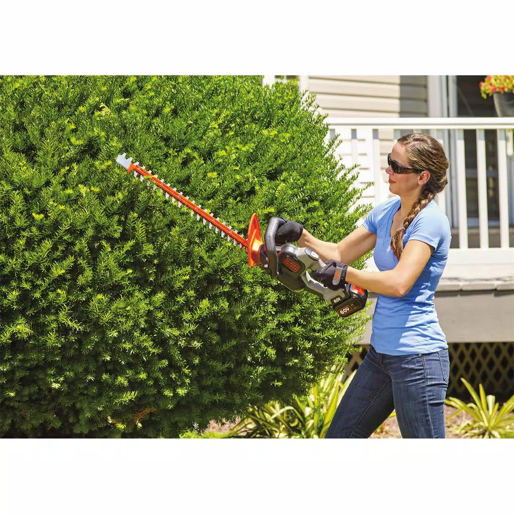 BLACK+DECKER 60V MAX Lithium-Ion Cordless POWERCUT 24 in. Hedge Trimmer with 1.5 Ah Battery and Charger