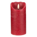 Northlight 6 in. Red Flameless Battery Operated Christmas Decor Candle with Melted Edge Design thumbnail 2