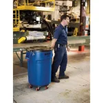 Rubbermaid Commercial Products Rubbermaid Brute Quiet Trash Can Dolly with Non-Marking Red Casters thumbnail 5
