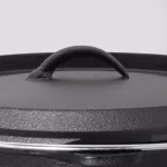 ExcelSteel 6 Qt. Round Cast Iron Dutch Oven with Lid - Black thumbnail 3