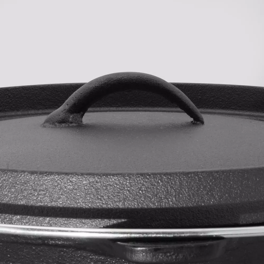 ExcelSteel 6 Qt. Round Cast Iron Dutch Oven with Lid - Black