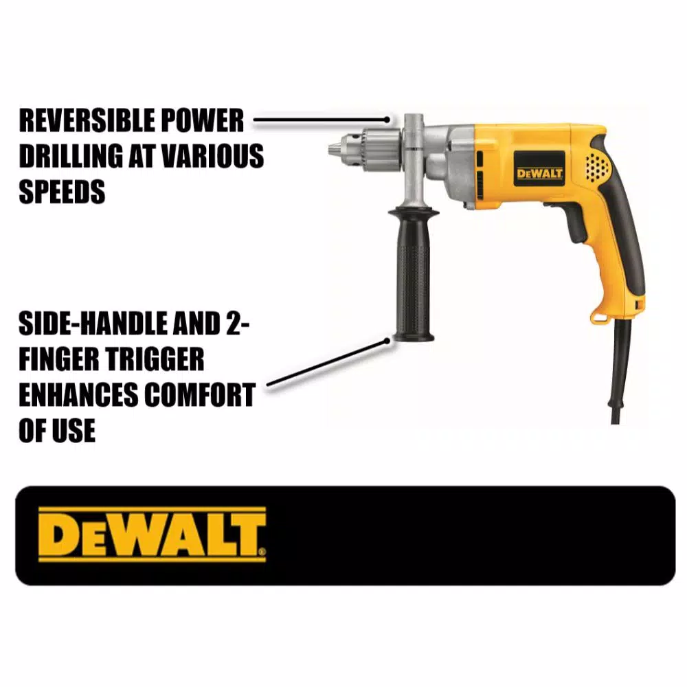 DEWALT 7.8 Amp 1/2 in. Variable Speed Corded Drill with Reversing Function