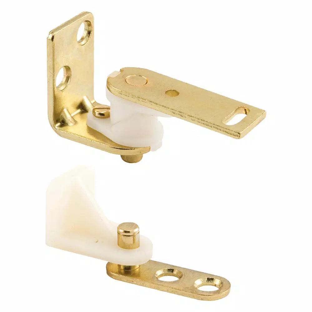 Prime-Line Brass Finished Steel Cafe Door Hinge Set, Double Acting & Self-Closing