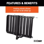 CURT Aluminum Hitch Cargo Carrier with Folding Ramp, 500 lb. Capacity, 2 in. Receiver thumbnail 7