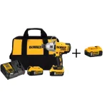 DEWALT 20V MAX XR Brushless High Torque Impact Wrench Kit with 7/16 in. Quick Release Chuck, (3) 5.0 Ah Batteries & Charger thumbnail 1