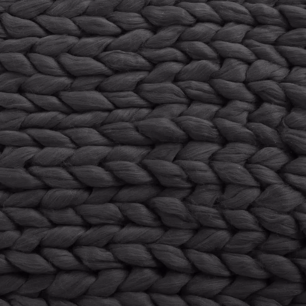 Noble House Marnie Dark Grey Acrylic Throw Blanket, Modern Solid Pattern