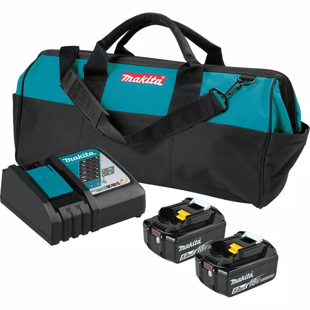 Makita 18V LXT Brushless Cordless Tool Combo Kit: Impact Driver, Hammer Drill, Reciprocating Saw & Battery Starter Pack