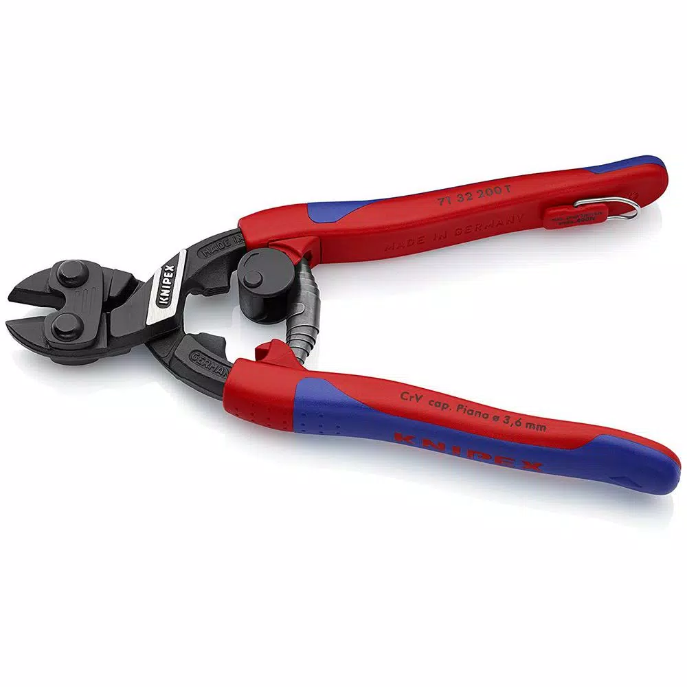 KNIPEX 8 in. High Leverage CoBolt Bolt Cutters with Notched Blade and Tether Attachment