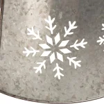 Glitzhome 21.65 in. Snowflake Diecut Metal Tree Collar with Light String thumbnail 4