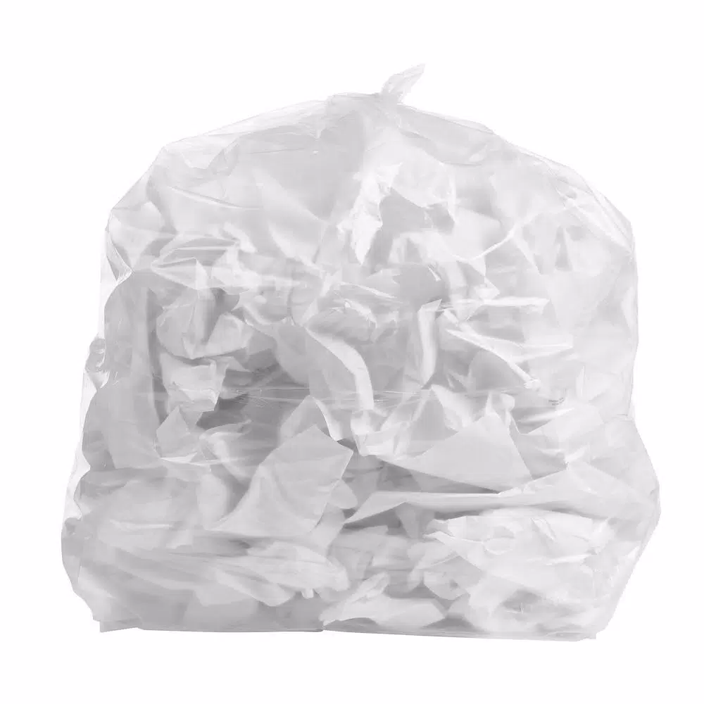 PlasticMill 42 Gallon Clear Contractor Trash Bags, 3 Mil Thickness, 33 x 49 in., 50 Count
