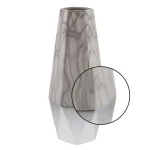 LITTON LANE Modern Reflections 18 in. Ceramic Geometric Vase - White and Silver Marbled Finish thumbnail 3