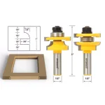 Yonico 2-Piece Rail & Stile Round Over Router Bit Set, 1/2 in. Shank, Carbide Tipped thumbnail 2
