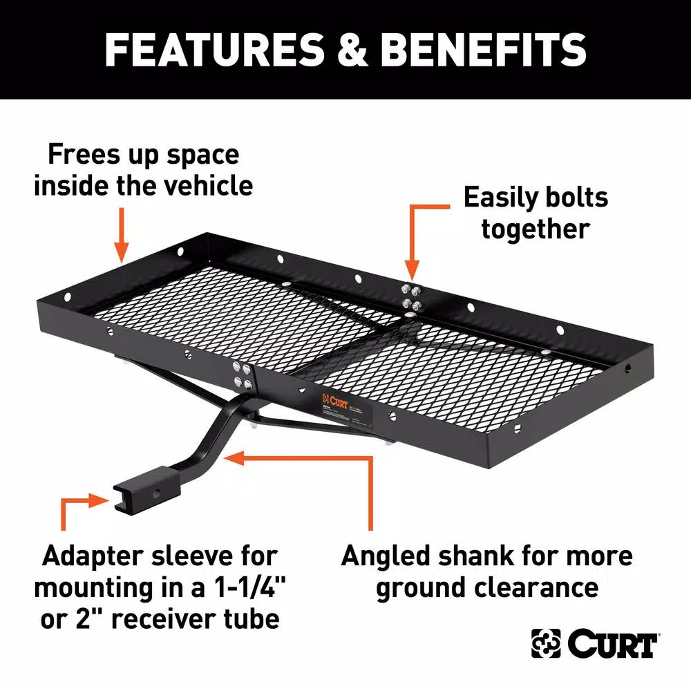 CURT Aluminum Bolt-Together Hitch Cargo Carrier, 300 lb. Capacity, 2 in. Receiver