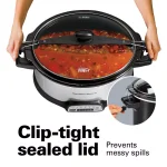 Hamilton Beach 6 Qt. Programmable Stay or Go Stainless Steel Slow Cooker with Party Dipper thumbnail 6