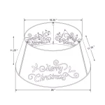 Glitzhome 26 in. Red Metal Merry Christmas Diecut Tree Collar with Light String thumbnail 6