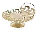 LITTON LANE Modern Reflections 15 in. Gold-Finished Aluminum Cake Plate with Geometric Cut-Outs thumbnail 3