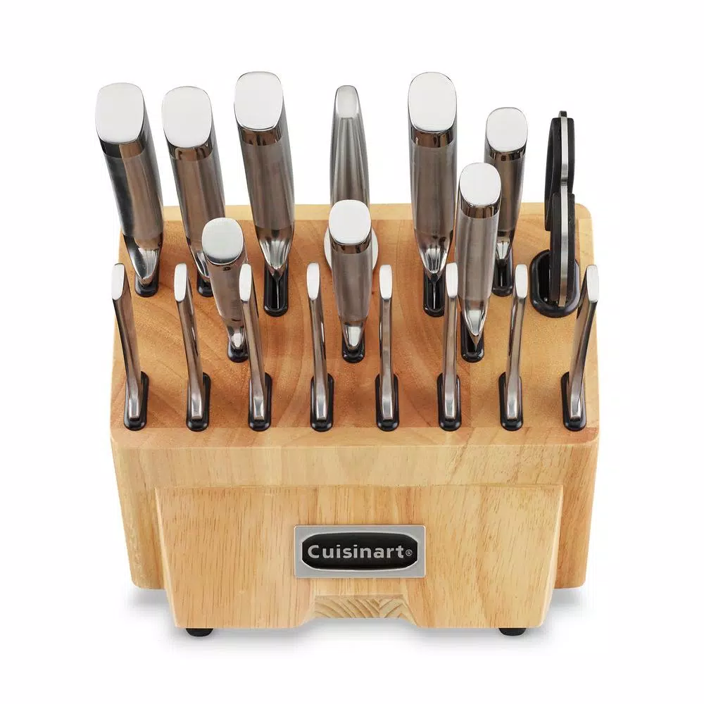 Cuisinart Normandy Collection 19-Piece Forged Stainless Steel Cutlery Block Set with Wood Block