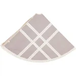 VHC Brands 60 in. Grey Margot Farmhouse Christmas Tree Skirt with Diamond Cut Lace thumbnail 3