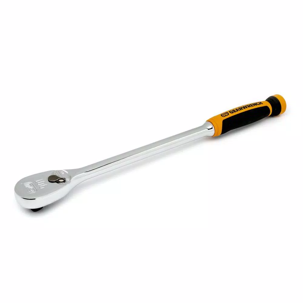 GEARWRENCH 1/2 in. Drive 90-Tooth 16.5 in. Teardrop Ratchet, Dual Material Handle