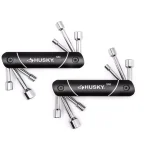 Husky 12-Piece Folding Nut Driver Set, SAE and Metric, with Black Anodized Aluminum Caddie thumbnail 1