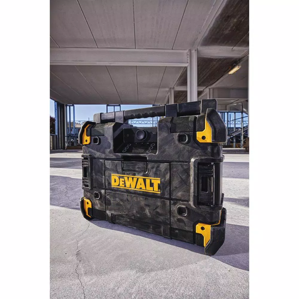 DEWALT TSTAK Stackable Bluetooth Jobsite Radio & Charger Compatible with 12V, 20V & 60V FLEXVOLT Batteries