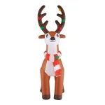 Home Accents Holiday 6 ft. Airblown Inflatable Reindeer with LED Lights and Striped Scarf thumbnail 1