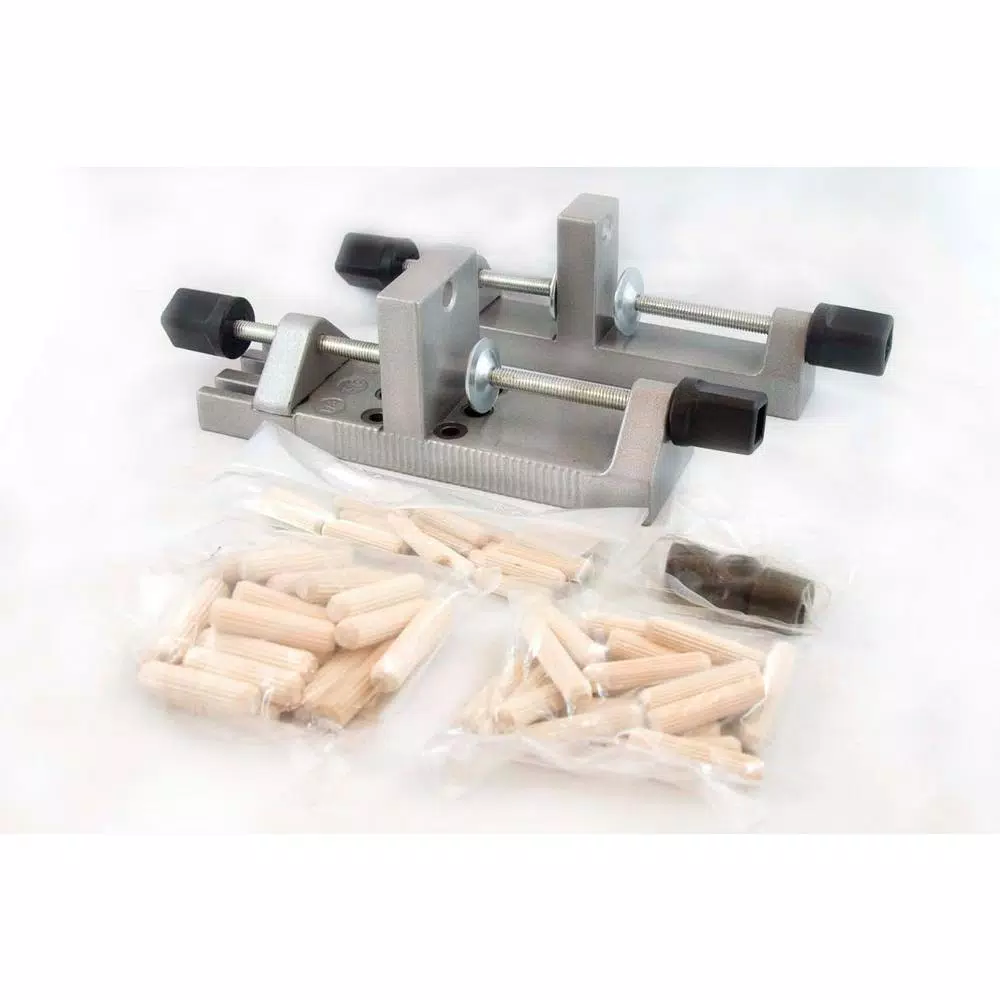 Wolfcraft Dowel Pro Kit - Aluminum Doweling Jig Set with 60 Beechwood Dowels