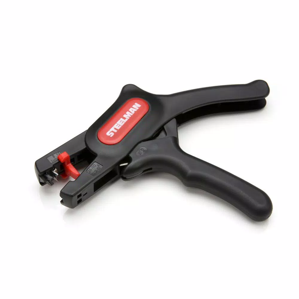 STEELMAN 41865 Self-Adjusting Pistol Grip Wire Stripper and Cutter, 24-10 AWG