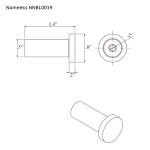 Nameeks Boutique Hotel Collection Chrome Brass Single Wall Mounted Bathroom Hook thumbnail 2