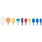 Ozeri 11-Piece All-In-One Silicone Kitchen Utensil Set with Utensil Holder, Multicolor thumbnail 9