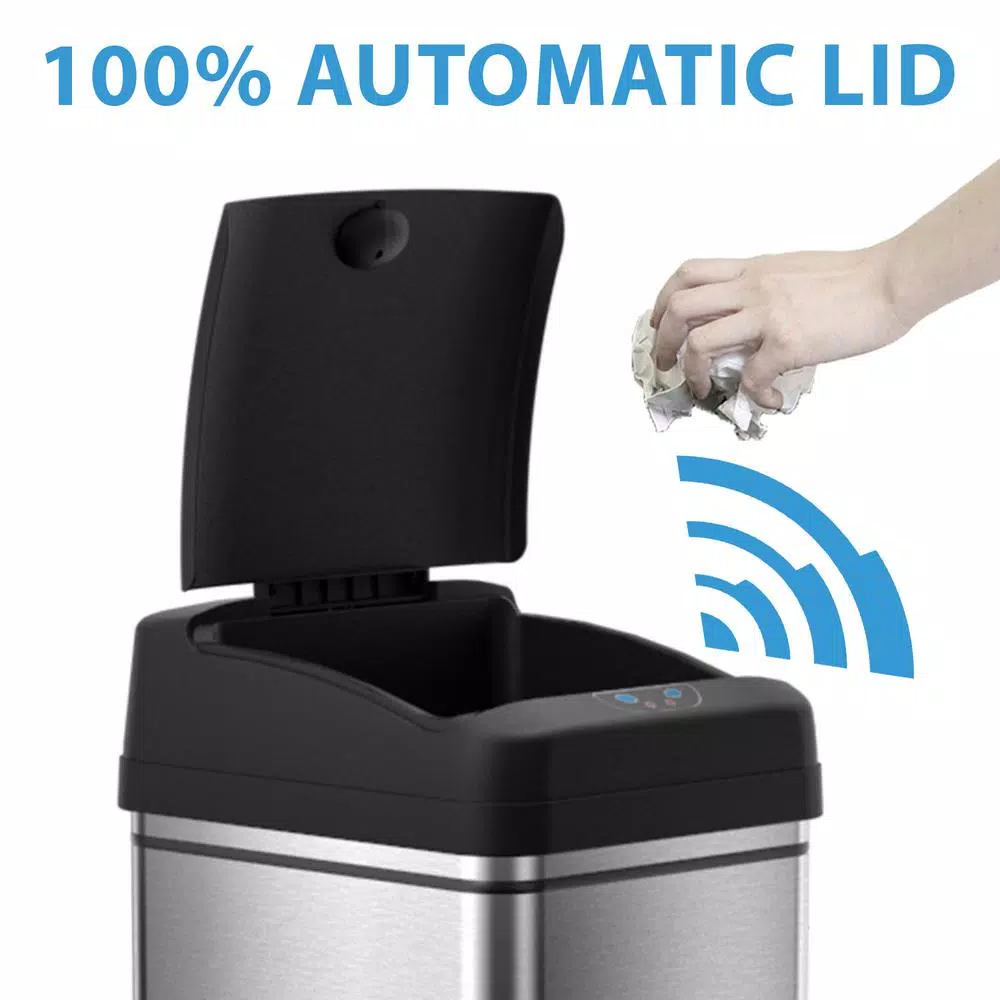 iTouchless Automatic Sensor Trash Can Combo Set, 13 Gal. & 2.5 Gal. Stainless Steel