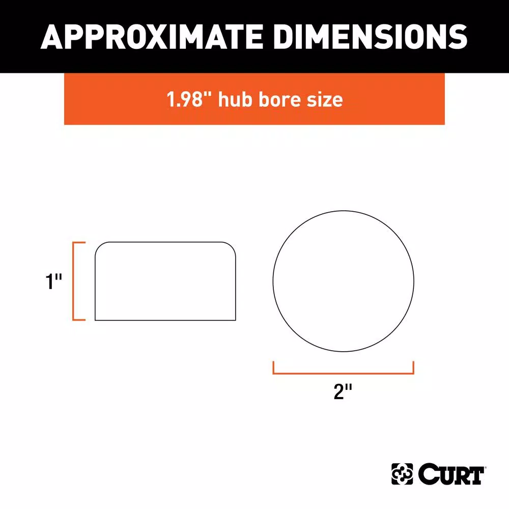 CURT 1.98" Bearing Protector Dust Covers, Gray Plastic (2-Pack)