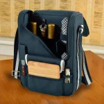 Unbranded Picnic at Ascot Bordeaux Wine and Cheese Cooler Bag Set with 2 Glass Wine Glasses thumbnail 2