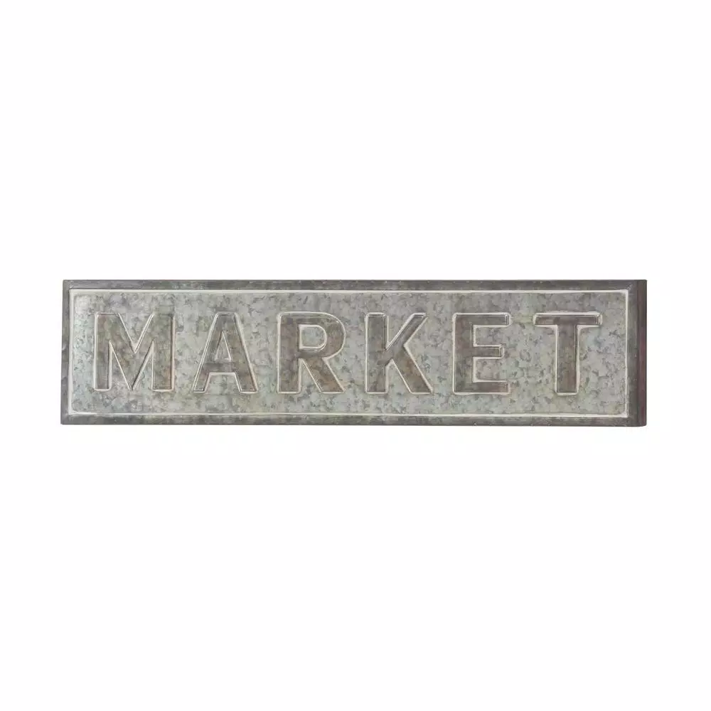 LITTON LANE MARKET Iron Decorative Wall Sign - Rustic Farmhouse Style Decor