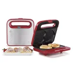 HOLSTEIN HOUSEWARES 750W Red and Stainless Steel Heart Shaped Waffle Maker thumbnail 2