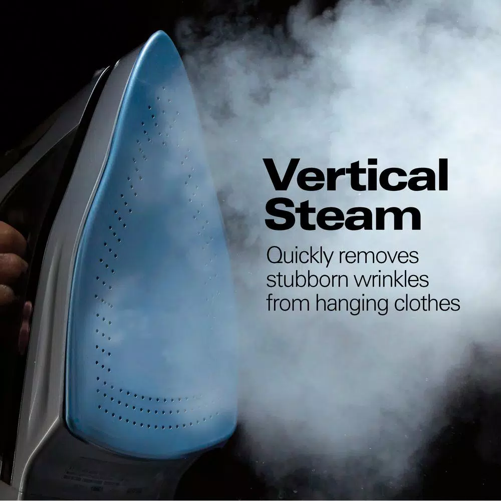 Hamilton Beach Durathon Non-Stick Steam Iron with Retractable Cord, 1700W, Silver