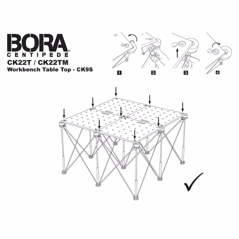 BORA Centipede 24 in. x 48 in. Heavy-Duty Workbench Top with 3/4 in. Dog Holes